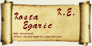 Kosta Egarić vizit kartica